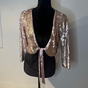 INC international concepts sequin rose gold size M